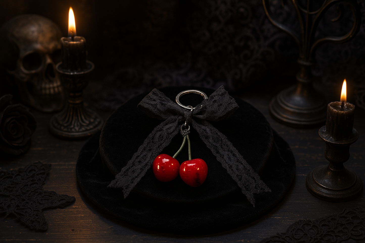 Limited Edition : The Sherry Cult black lace key ring