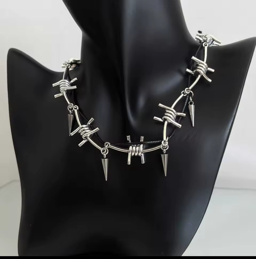 Barbed wire style necklace