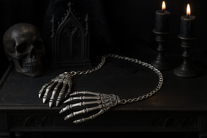 Hug of skeleton's Hands Necklace