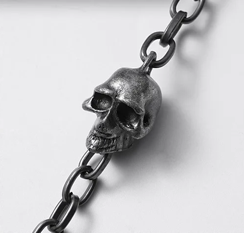 Skull Studded Neo-Gothic Necklace – Unisex Statement Jewelry