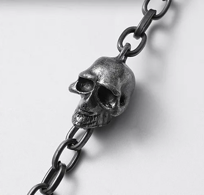 Skull Studded Neo-Gothic Necklace – Unisex Statement Jewelry