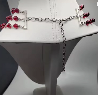 NEW COLLECTION : Victorian necklace with intense red pendant