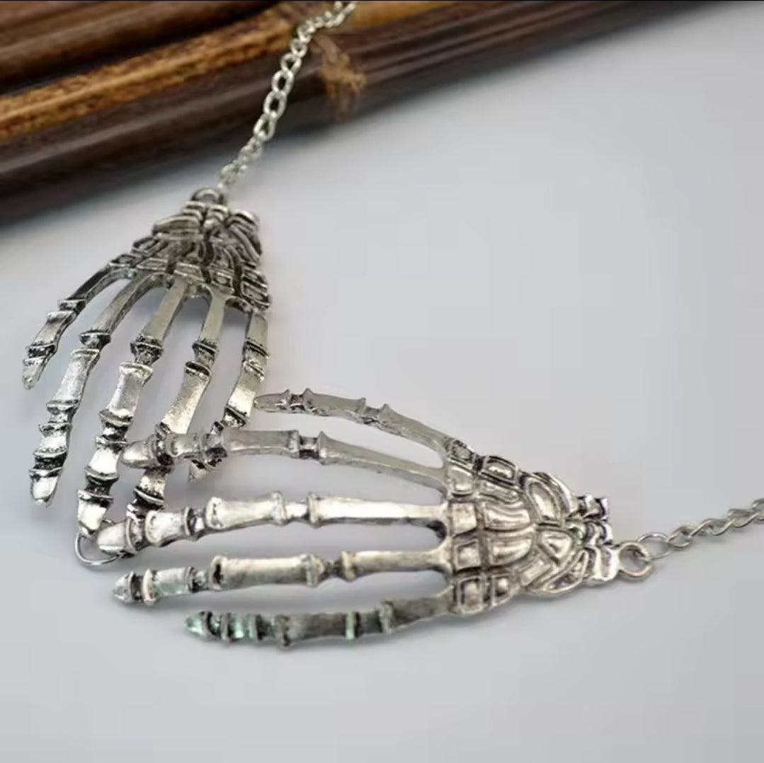 Hug of skeleton's Hands Necklace
